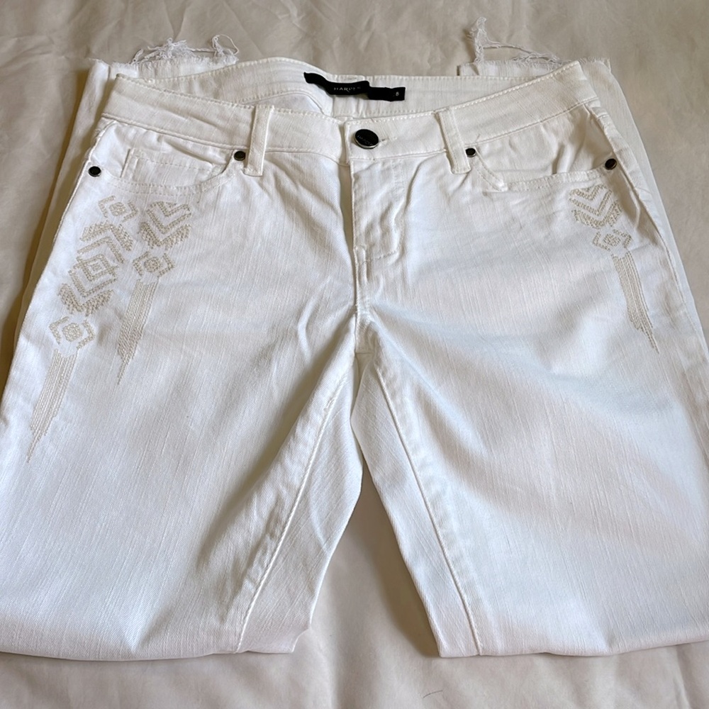 Harper size 28 white skinny ankle jeans